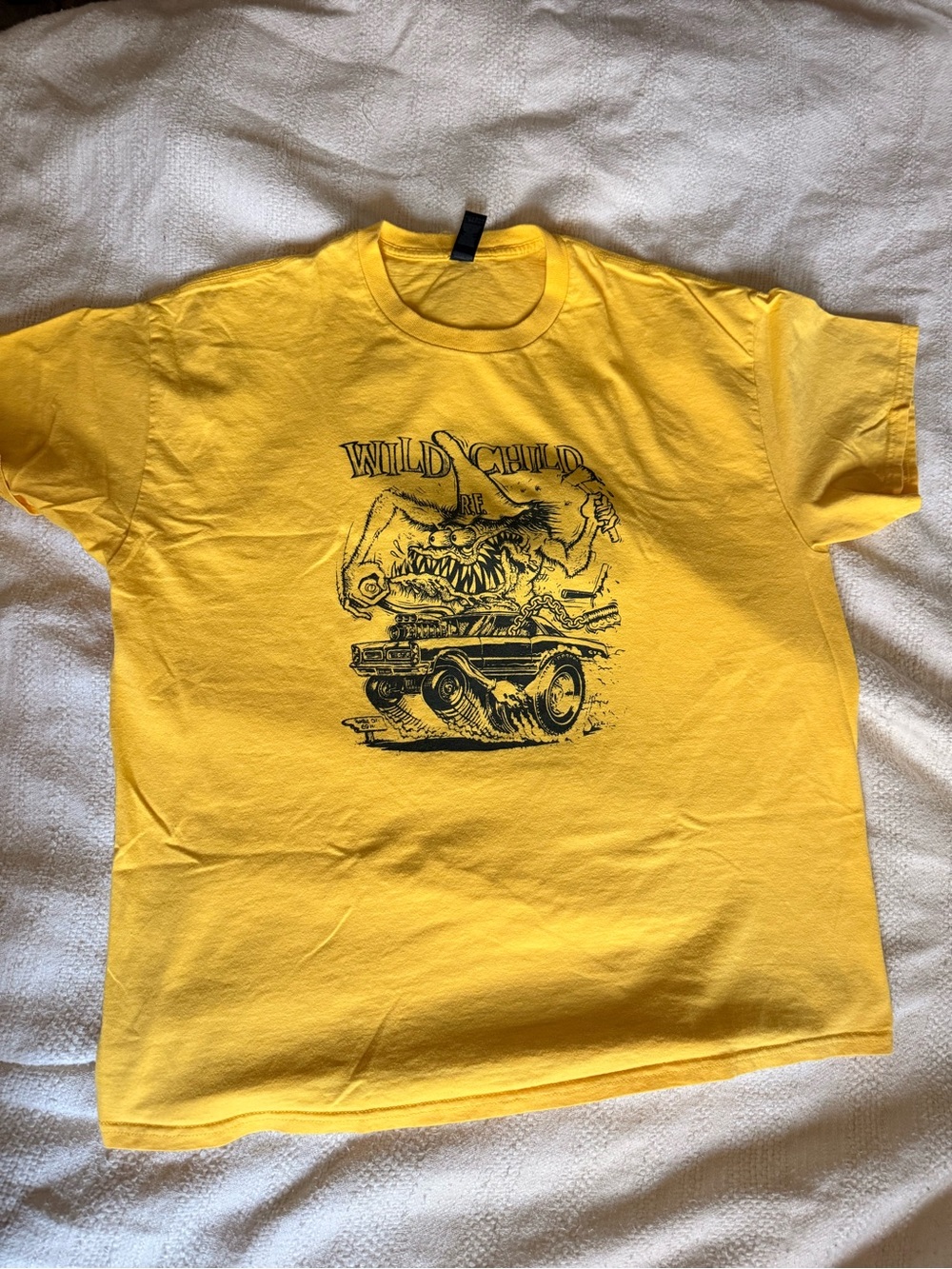 Wild Child Graphic Tee - Yellow Short Sleeve Men’s Shirt